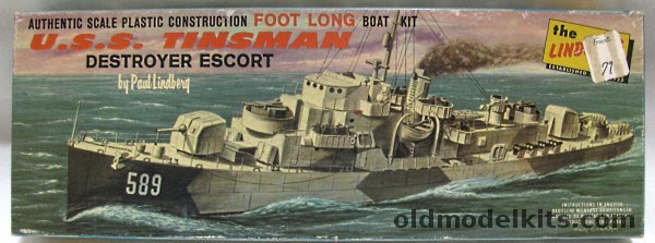 Lindberg 1/300 DE-589 USS Tinsman - Destroyer Escort, 727-69 plastic model kit